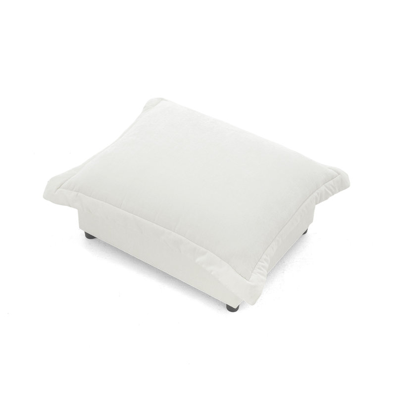 37.37cm Wide Rectangle Solid Colour Footstool Ottoman, Beige