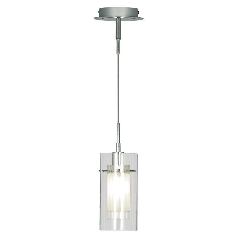 Basil 1 - Light Cylinder Pendant, Satin Silver