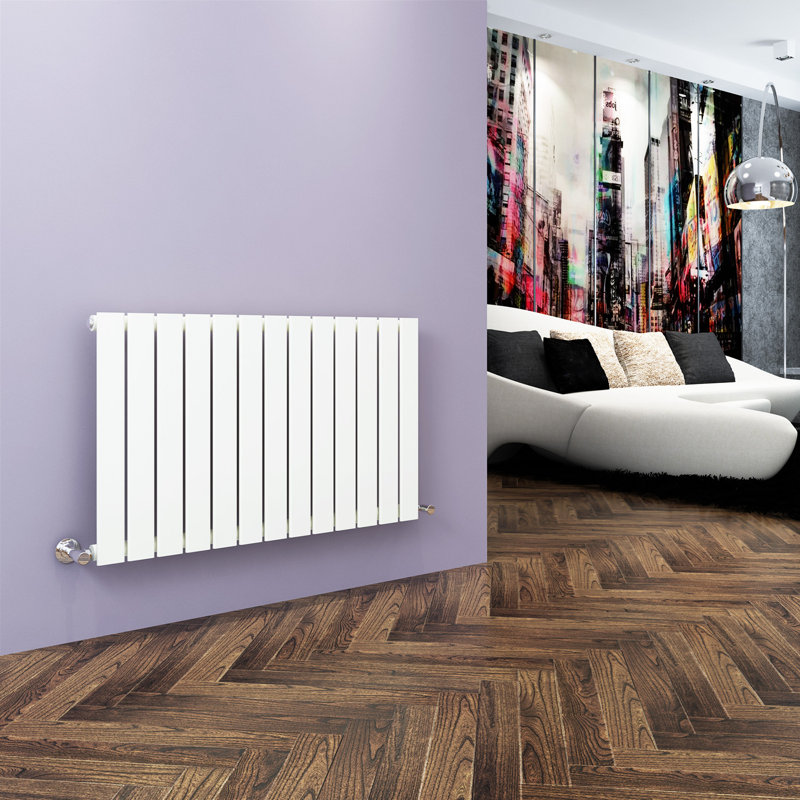 Sydnee Horizontal Designer Radiator, 60cm H x 98.8cm W x 4.9cm D, White