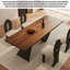 Table de salle à manger en bois massif de style Mid-Century français-333794622