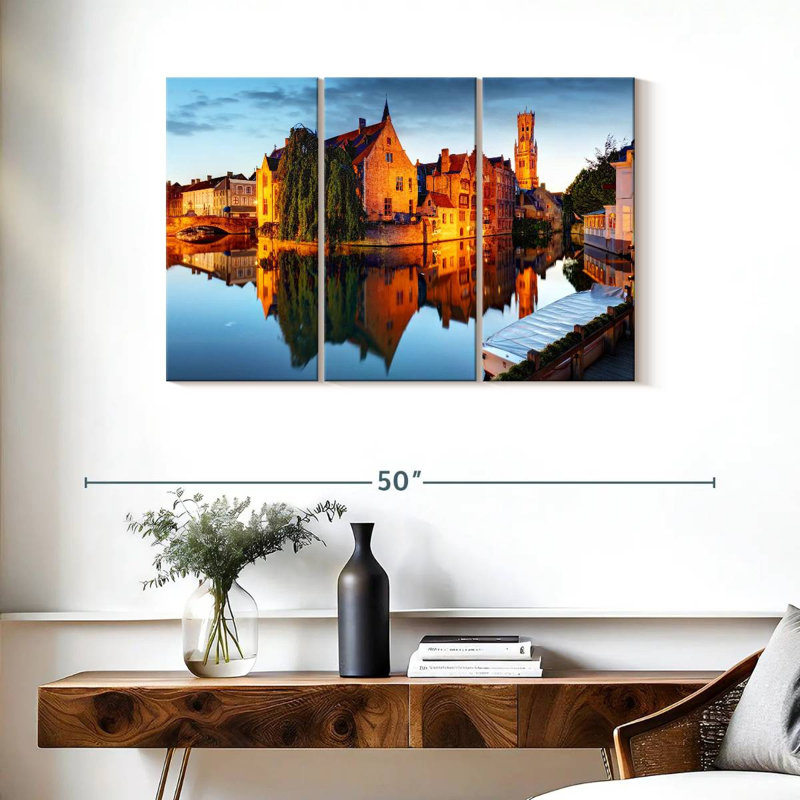 Bruges River Reflections, 24" H x 38" W