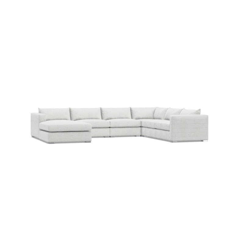 Sectional, Cream Polyester