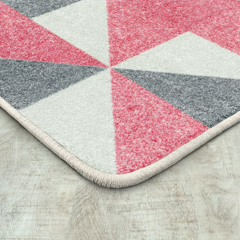 Rectangle Geometric Machine Woven Nylon Rug, Rectangle 7'8" x 10'9"