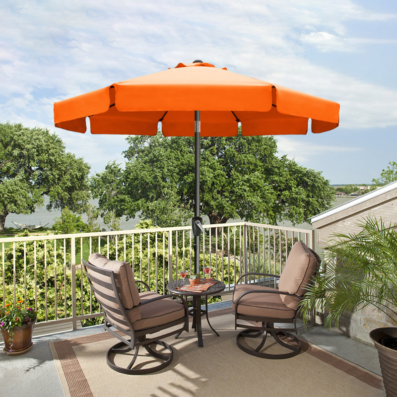 Parasol de marché 9 pi Hobert, Orange, H 96,4 po x l 118 po x P 118 po