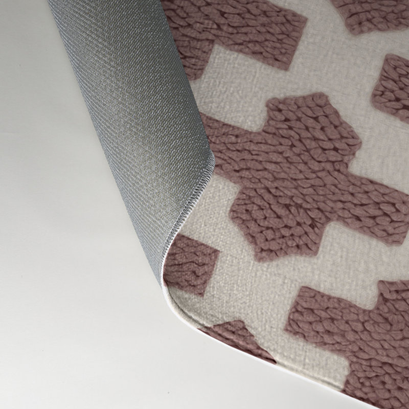 Tapis d'intérieur et d'extérieur à carreaux beige, Rectangulaire 3 pi x 5 pi