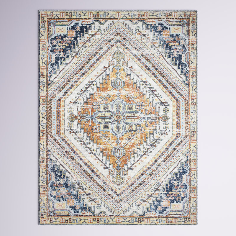 Ivory Sparkle Easy-Care Synthetic 8' x 10' Area Rug
