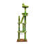 72-Inch Cactus-Shaped Cat Tree with Transparent Capsule Condo, Green Multi-Level Tower