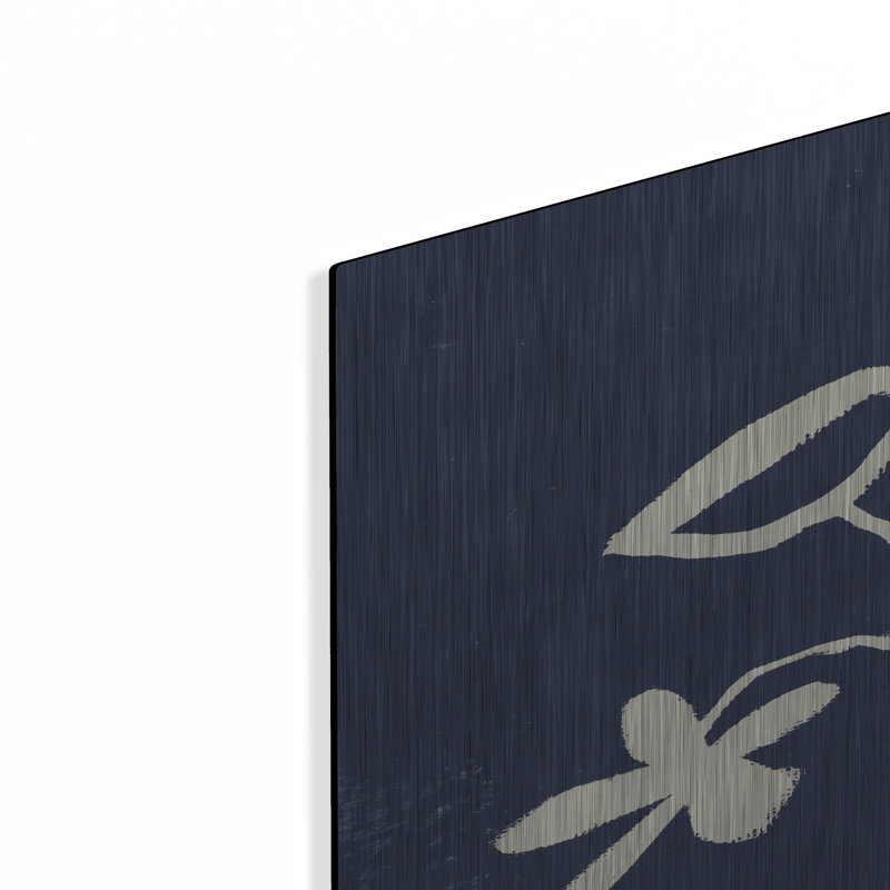 «Floral Sketch 1 Navy» par Pamela Munger, art mural en métal, 24 po x 36 po