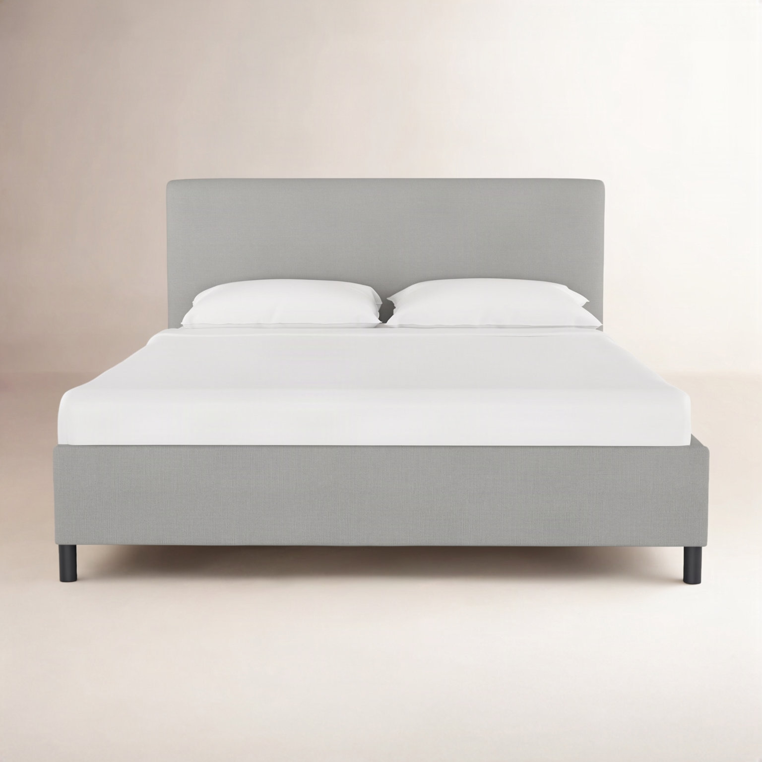 Pyburn Platform Bed, Full, Linen Gray Linen