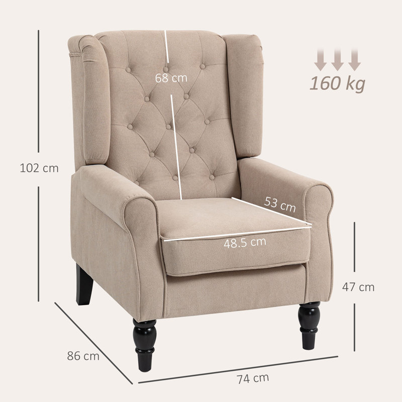 Upholstered Armchair, Beige
