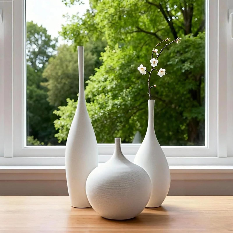 Porcelain China Table Vase, White