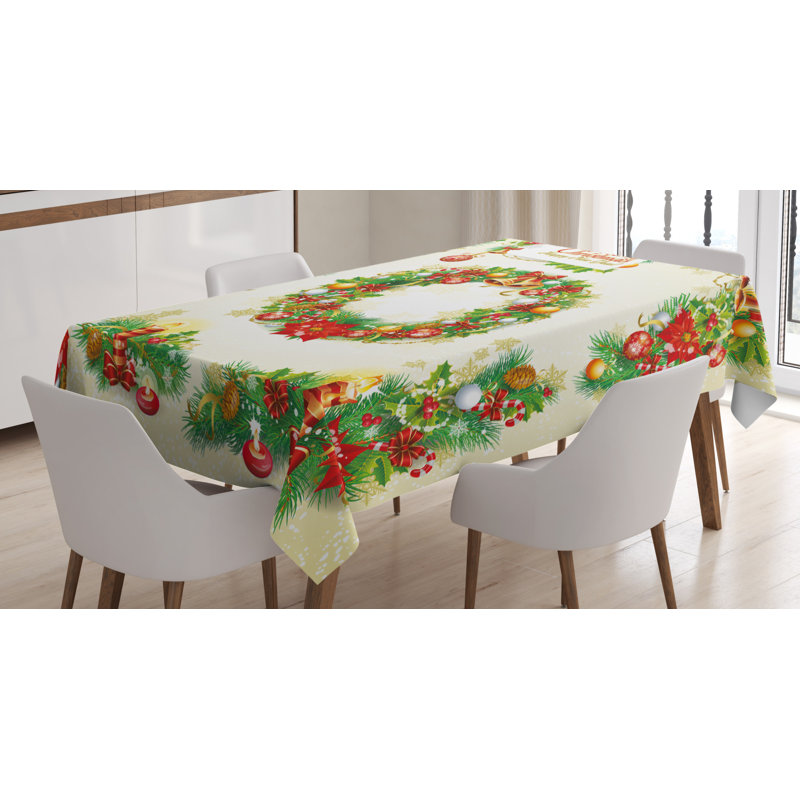 Christmas Dining Room Kitchen Tablecloth, 70" L x 52" W