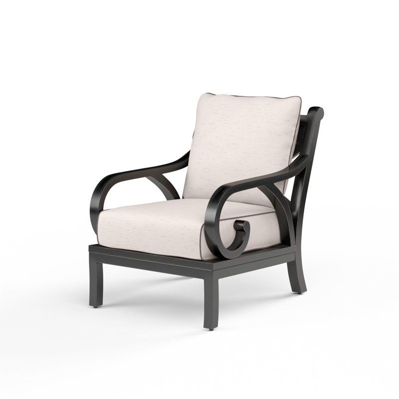 Chaise longue d'extérieur avec coussins Monterey, Toile Sunbrella® naturelle