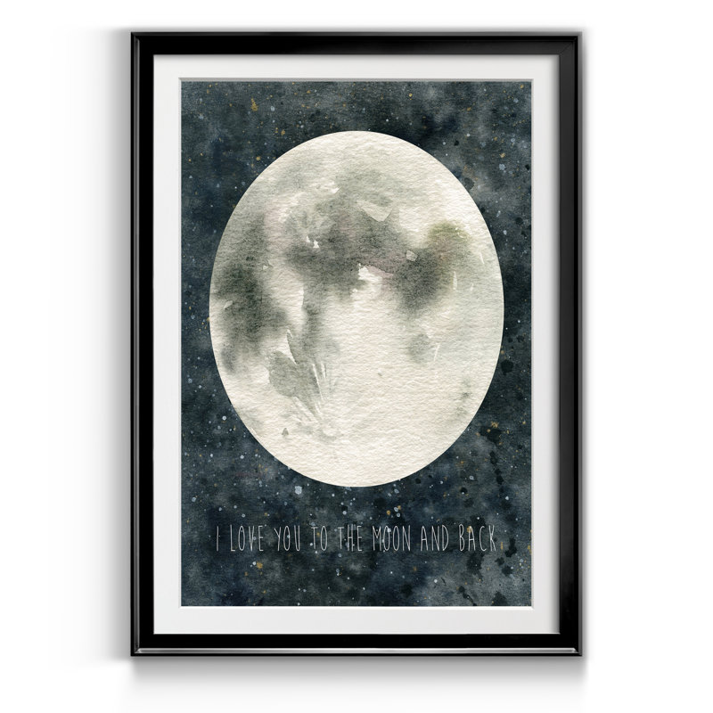 Moon Love - Reproduction d'art graphique sur papier encadré, Noir, H 26,5 po x l 36,5 po x P 1,5 po