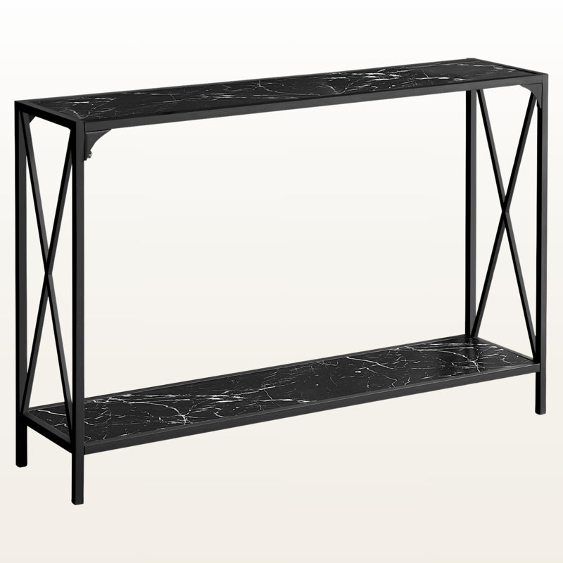 Table d'appoint à deux niveaux avec pieds en métal Amanda, H 31,77 po x l 47,71 po x P 11,83 po Amanda