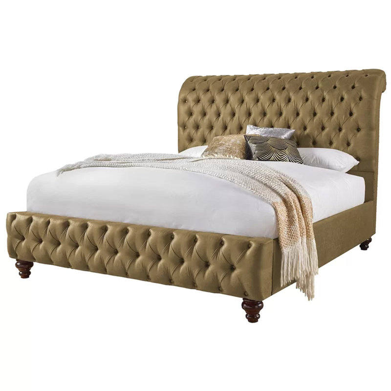 Upholstered Bed, Double (4'6), Chrome