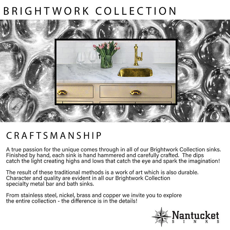 Brightwork Home 23.5'' L Bathroom Sink, Brass