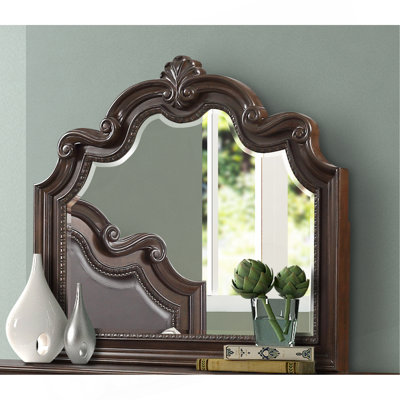 Miroir ornemental en acajou (miroir seulement)