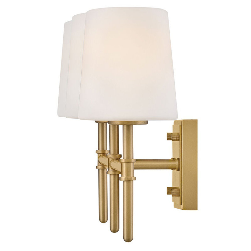 Saunders 3 - Light Bath Sconce, Lacquered Brass