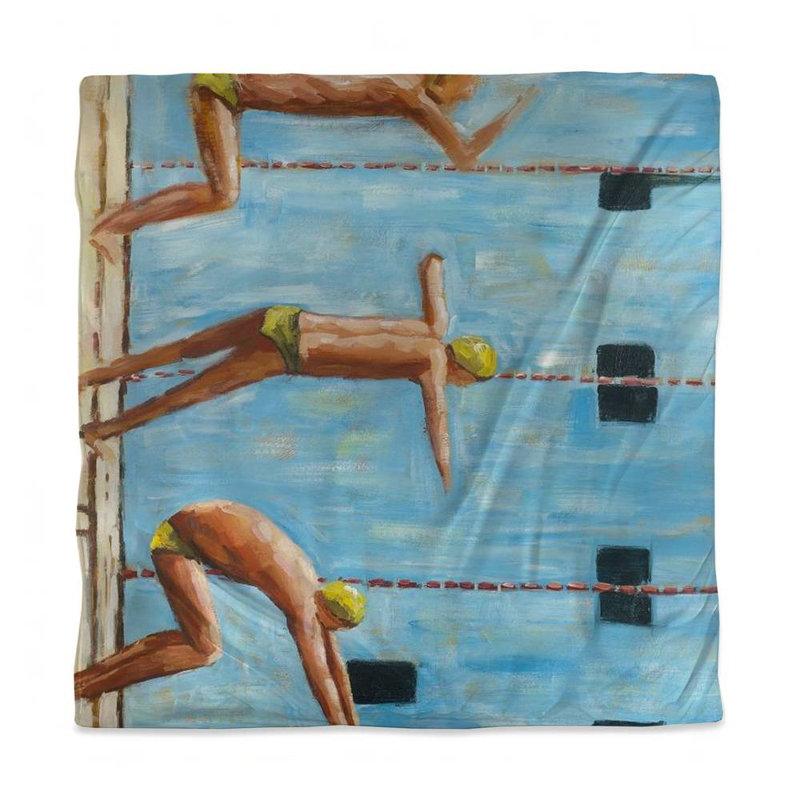 Housse de couette contemporaine Swimmers Blue | Literie Home Decor