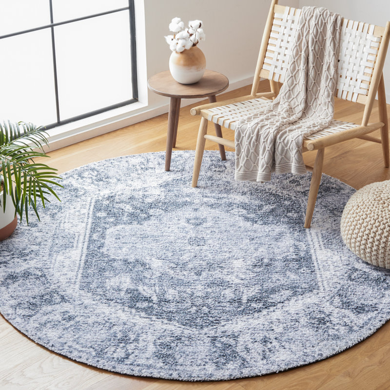Classic Vintage Hand Tufted Performance Oriental Rug, Round 6'