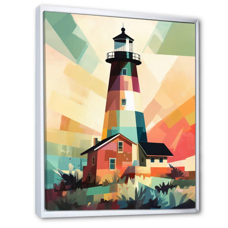 Reproduction d'art sur toile encadrée bord de mer I, H 32 po x l 24 po x P 1 po, Cadre flottant blanc
