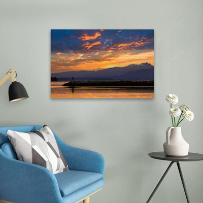Inukshuk In Setting Sun Cloud Sunrises/Sunset New Release 2022-2 Waterway Art Abstract Art Contemporary