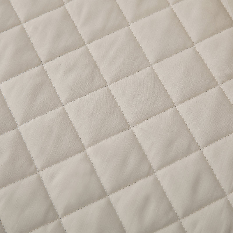 Twin White Cotton Linen Blend Quilt Set with Stripes