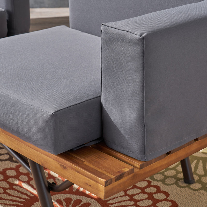 Causeuse d'extérieur avec table basse Canoga