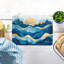 Planche de service abstraite en forme de vagues et de soleil idéale pour la décoration moderne et les activités de plein air-114446849