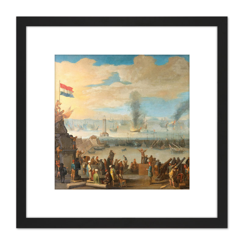Battle Near Livorno Anglo Dutch War Painting - Single Picture Frame Painting