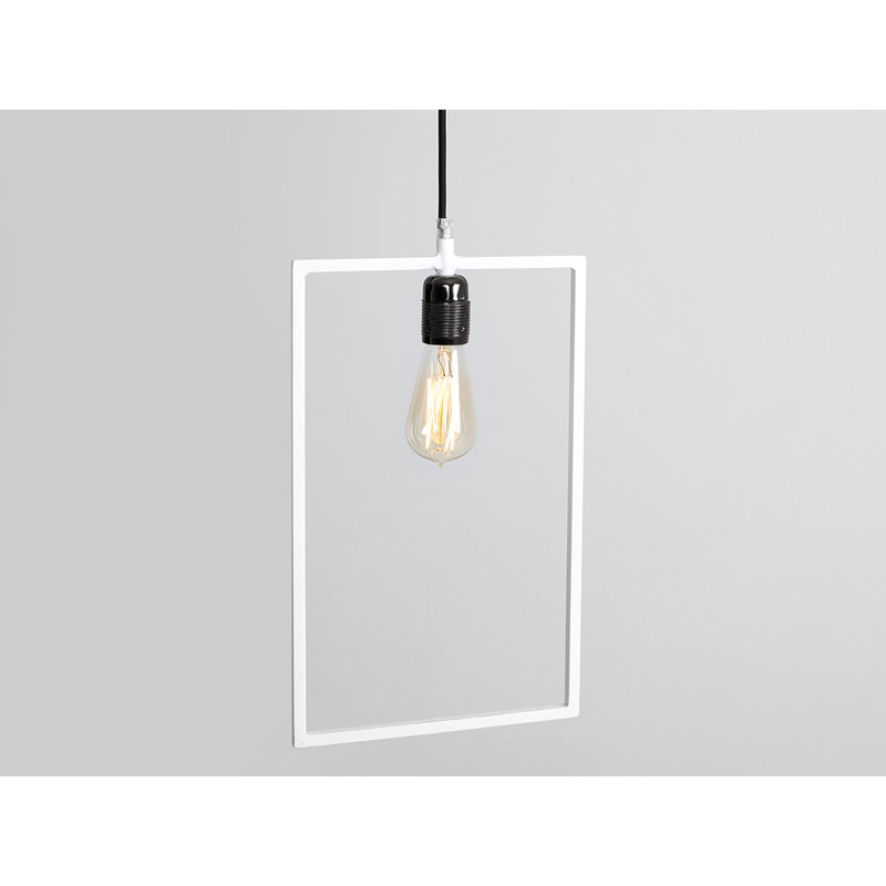 1 - Light White Square/Rectangle Pendant, White, 190cm H x 25cm W x 5cm D
