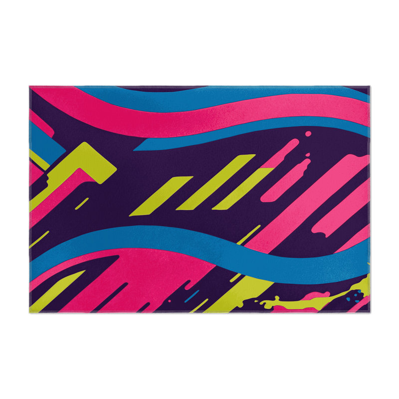 Vivid Oscillation Indoor And Outdoor Area Rug, Rectangle 1'6" x 2'6"