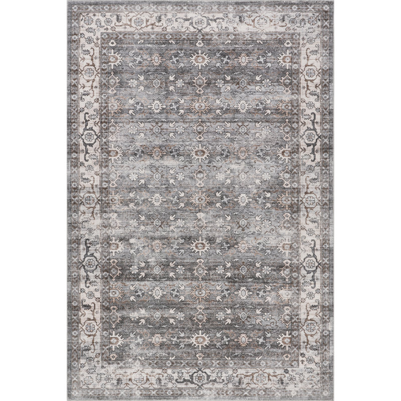 Gladus Vintage Machine Washable Area Rug, Rectangle 3' x 5'