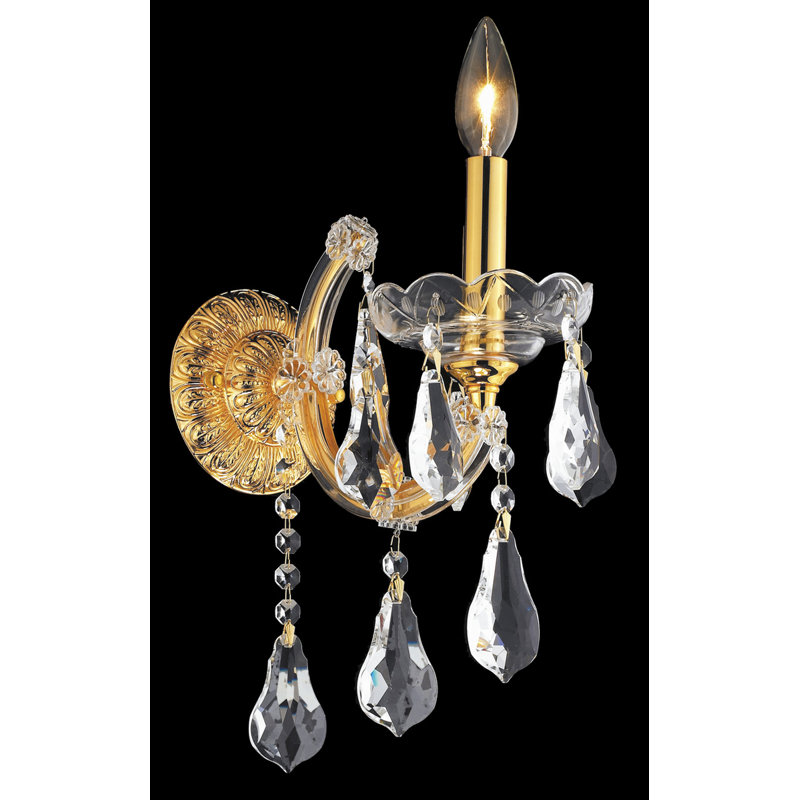 Trafford Wall Sconce, Royal Cut, Gold, Crystal Clear