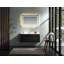 Meuble-lavabo flottant cannelé 48 po Blak, coins arrondis, lavabo intégré en acrylique