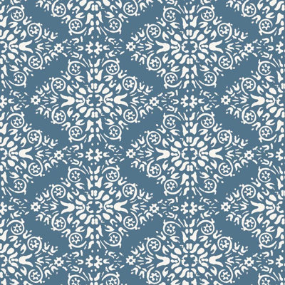 Carreau de papier peint damassé Lady L 10 pi x l 25 po Lady Charlotte Timbre