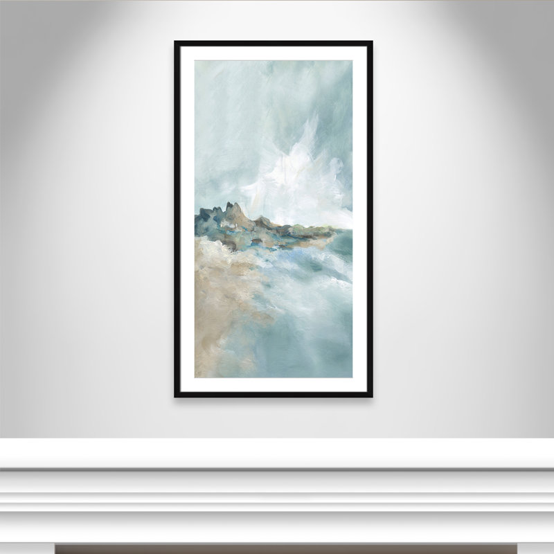 Imprimé Sandpoint par Carol Robinson, Noir, H 45,5 po x l 25,5 po x P 1,25 po, Reproduction encadrée avec passe-partout