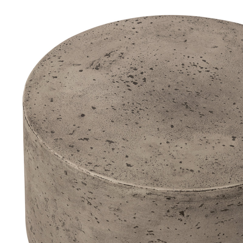Nahla Outdoor Round Side Table, Graphite