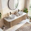 24 Inch E1 Wood Wall Mount Bathroom Vanity Walnut Single White Ceramic Vessel Sink White Sintered Stone Countertop With Free Matching Towel Rack-131434573-131434575