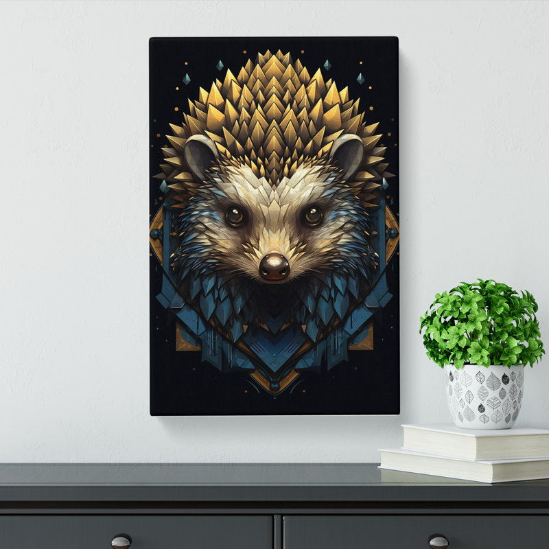Hedgehog Geometric - Wrapped Canvas, 50cm H x 35cm W x 3cm D