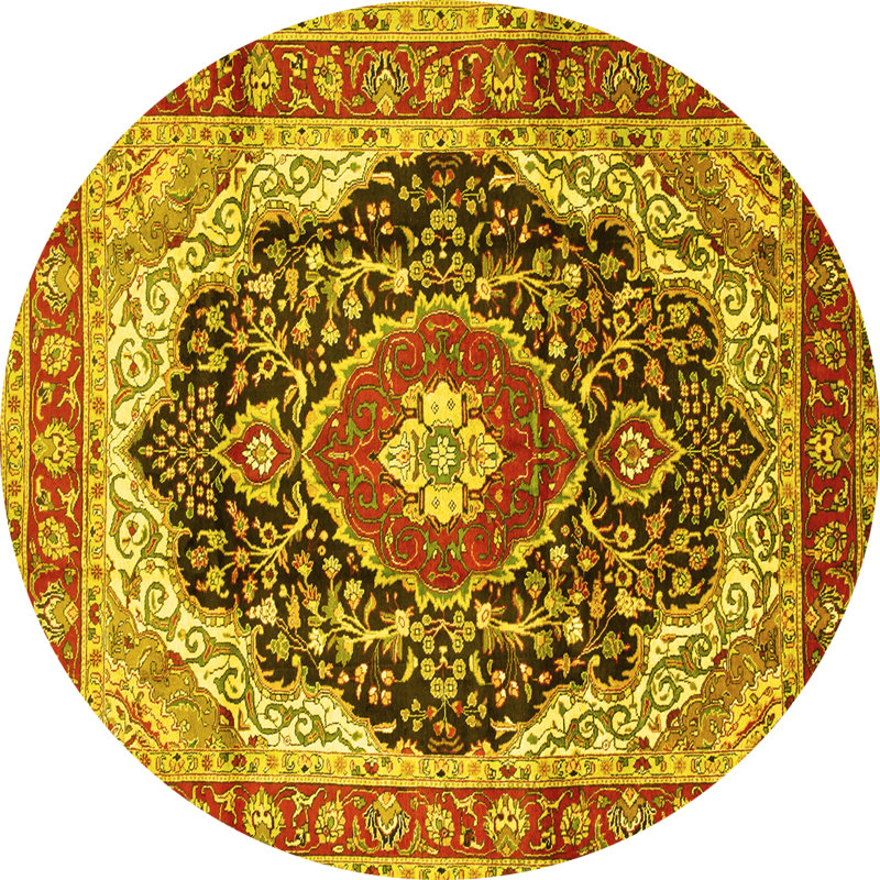 Mcannich Washable Oriental Indoor Rug, Round 5'