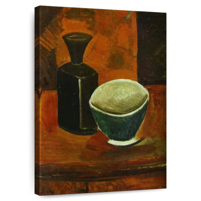 Pan vert et bouteille noire
