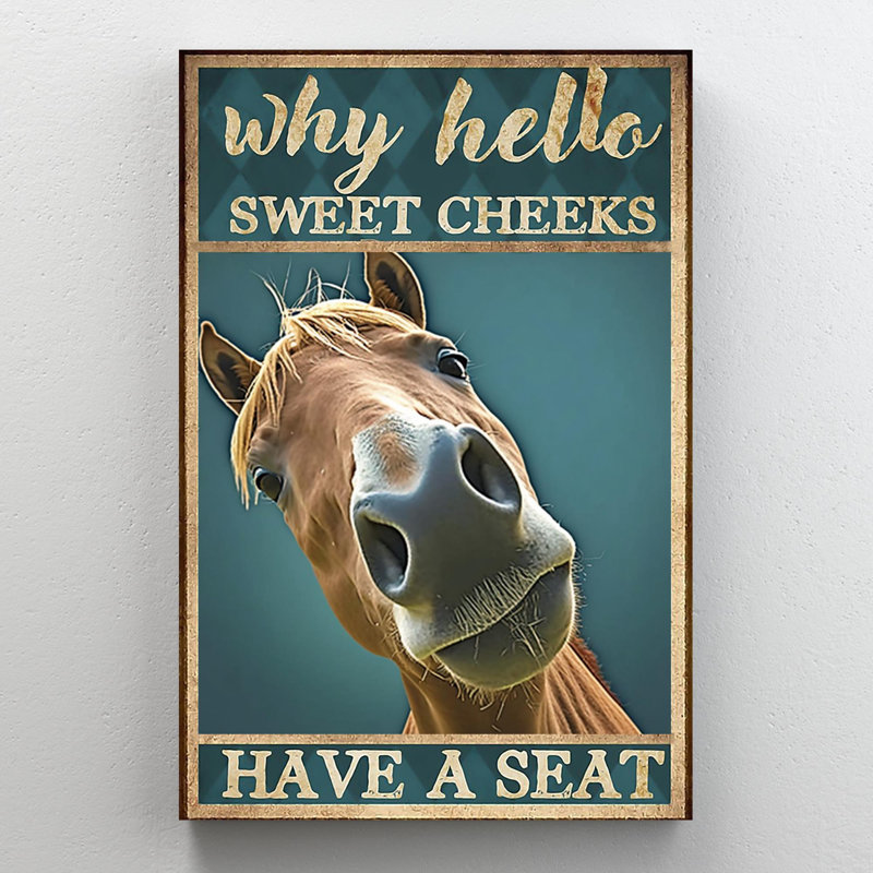 Horse Why Hello Sweet Cheeks 3 - 1 Piece Rectangle Graphic Art Print On Wrapped Canvas, H 36 po x l 24 po x P 1,25 po