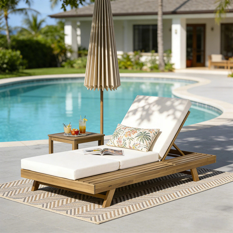Chaise longue avec coussin de détente