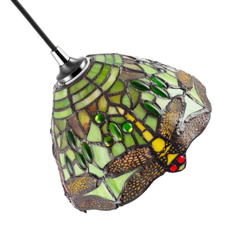 13 cm H Round Glass Pendant Shade ( No Direct Attachment Method ) in Green