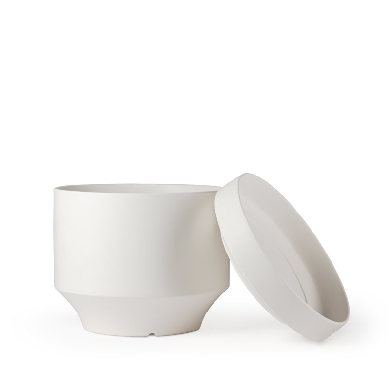 Pot à fleurs en céramique Byer, Blanc, H 6 po x l 7 po x P 7 po