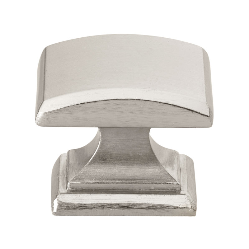 Convex 1 1/4" Length Square Knob, Satin Nickel
