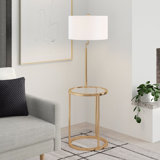 Christfriede 57'' Gold Tray Table Floor Lamp