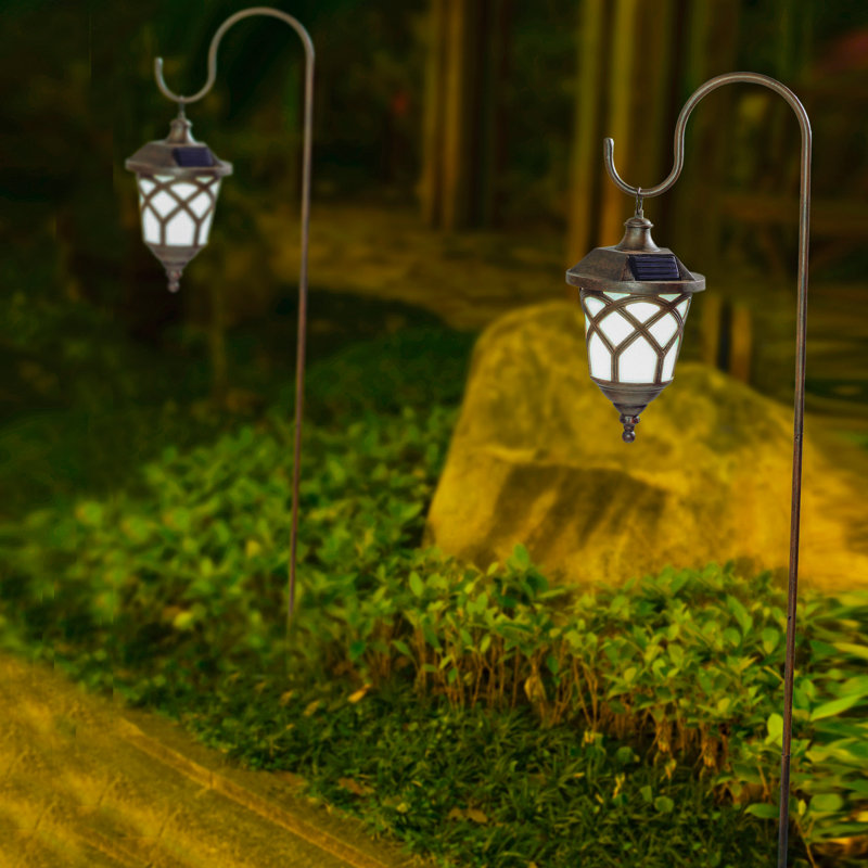 Ensemble de lumières de sentier à DEL intégrées à énergie solaire brun / blanc à basse tension